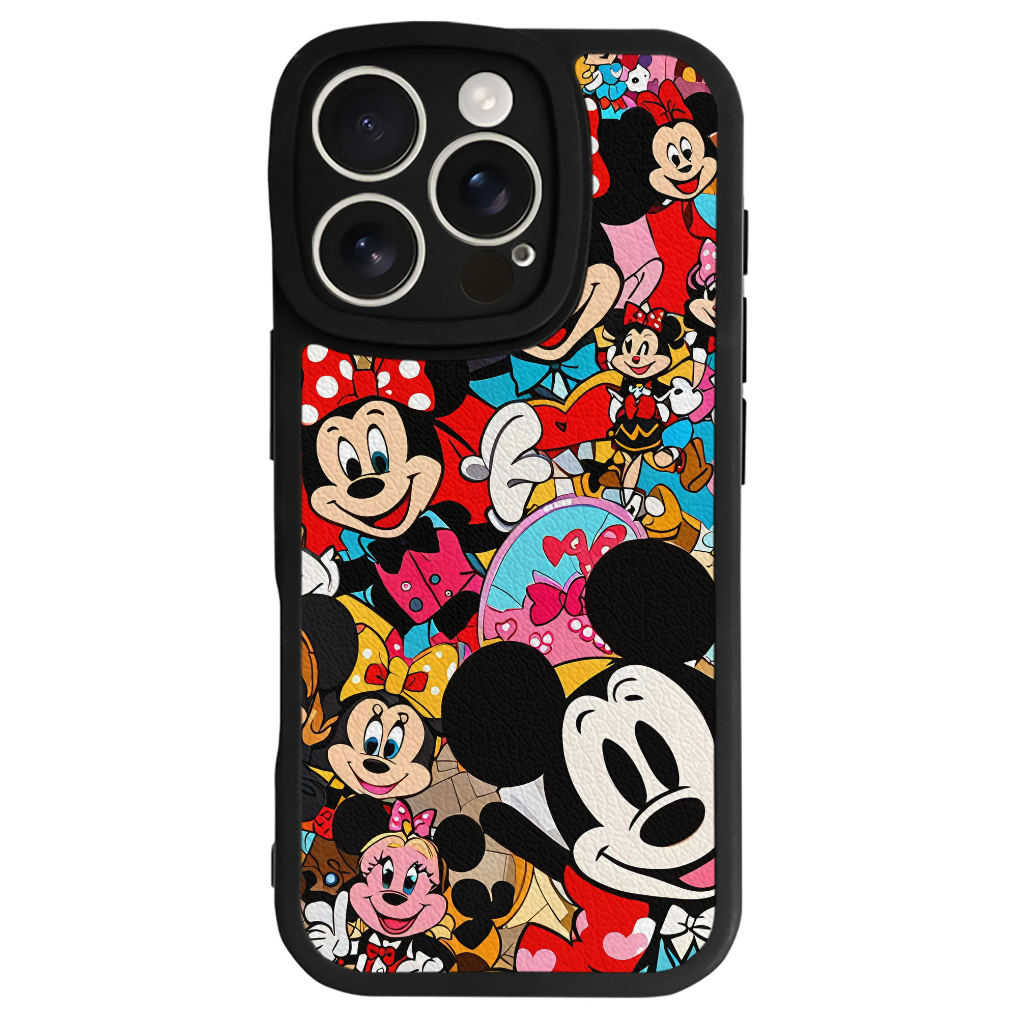 （画像用） ミッキーマウス Mickey Mouse 【iPhone 16シリーズ対応】シリコンスマホケース（レザー調） 材質：シリコン